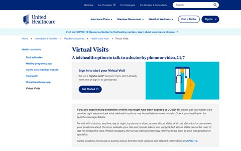 Virtual Visits | UnitedHealthcare