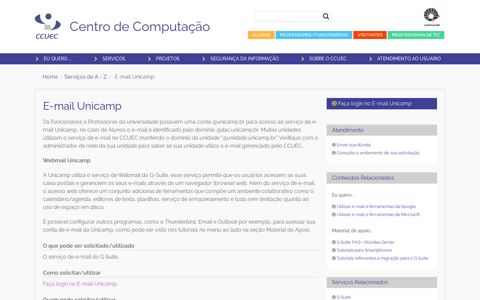 E-mail Unicamp | Centro de Computação - ccuec