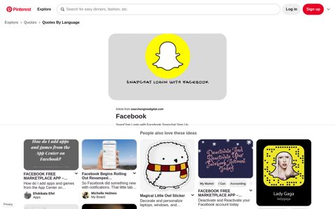SnapChat Login with Facebook Snapchat Sign Up - Pinterest