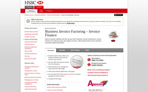 Invoice Finance / Debt Factoring: Business Banking: HSBC UK