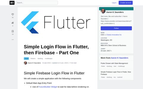 Simple Login Flow in Flutter, then Firebase - Part One - DEV