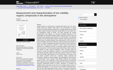 Measurement and characterization of low volatility organic ...