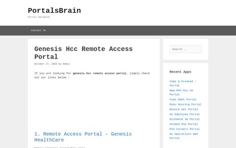 Genesis Hcc Remote Access - Remote Access Portal ...