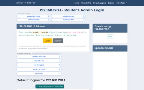 192.168.l78.1 - Router's Admin Login - Know My Router