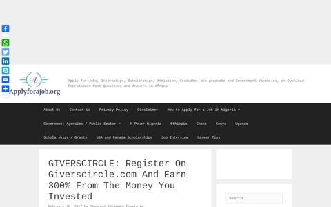 GIVERSCIRCLE: Register On Giverscircle.com And Earn 300 ...