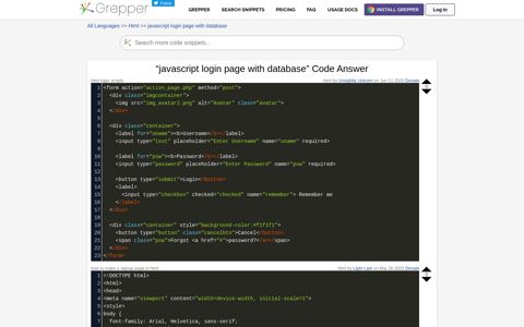 javascript login page with database Code Example - Grepper