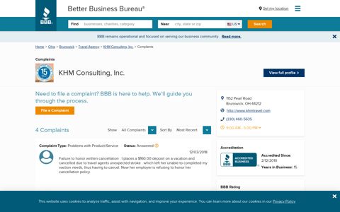 KHM Consulting, Inc. | Complaints | Better Business Bureau ...