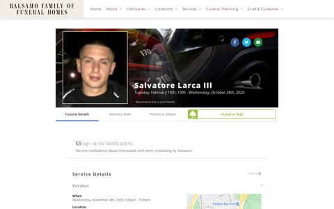 Salvatore Larca Obituary - Carmel, NY | Balsamo-Cordovano ...