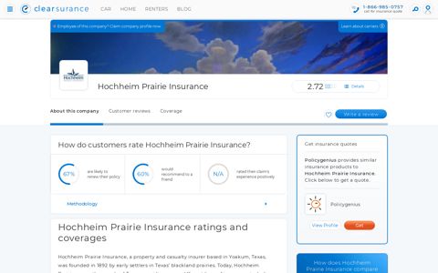 Hochheim Prairie Insurance Customer Ratings | Clearsurance
