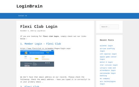 Flexi Club - Member Login - Flexi Club - LoginBrain