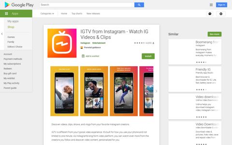 IGTV from Instagram - Watch IG Videos & Clips – Apps on ...