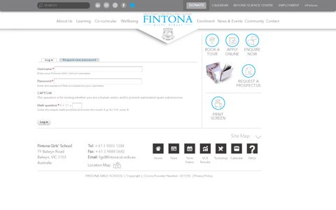 User account | Fintona Girls' School