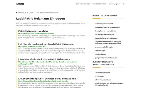Ladd Patric Heizmann Einloggen | Allgemeine Informationen zur ...