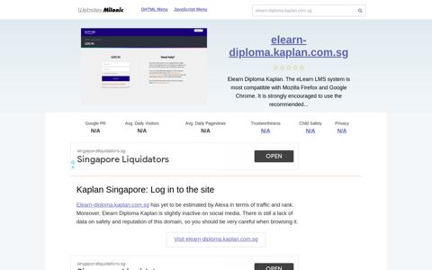 Elearn-diploma.kaplan.com.sg website. Kaplan Singapore ...
