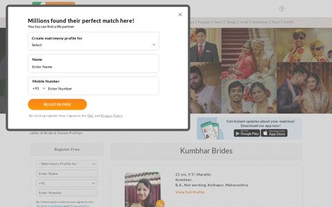 Kumbhar Matrimony - Find lakhs of Kumbhar Brides / Grooms ...