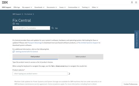 IBM Support: Fix Central