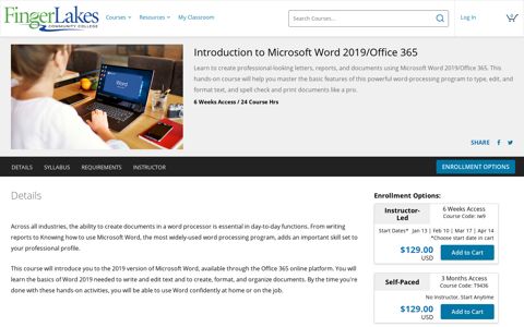Introduction to Microsoft Word 2019/Office 365 | Finger Lakes ...