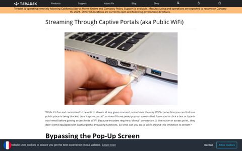 Streaming Through Captive Portals (aka Public WiFi) – Teradek