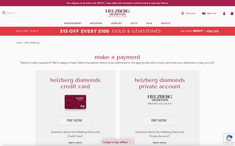 Make a Payment | Helzberg Diamonds