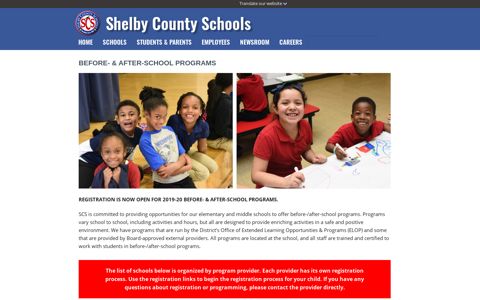 Before/After Care - Shelby County Schools