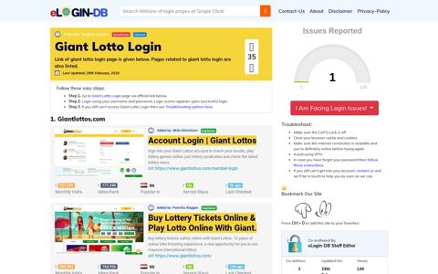 Giant Lotto Login