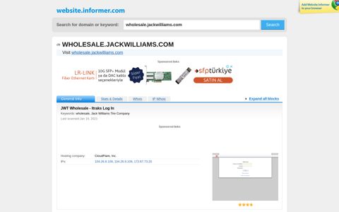wholesale.jackwilliams.com at WI. JWT Wholesale - Itraks Log In