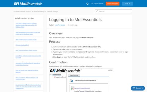 Logging in to MailEssentials – GFI MailEssentials Support