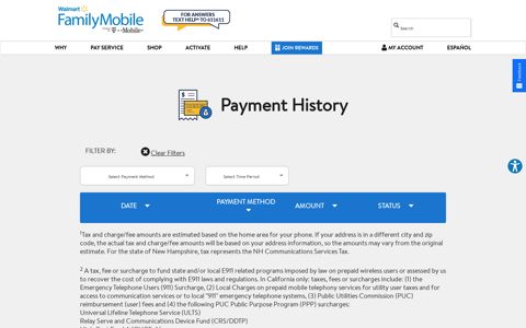 My Account | Payment History | Walmart Family Mobile