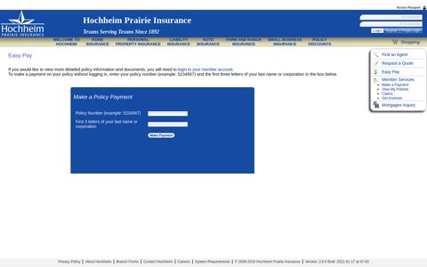 Easy Pay - Hochheim Prairie Insurance