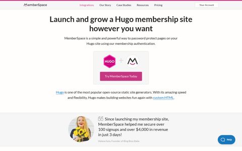 Create a Hugo Membership Site - MemberSpace