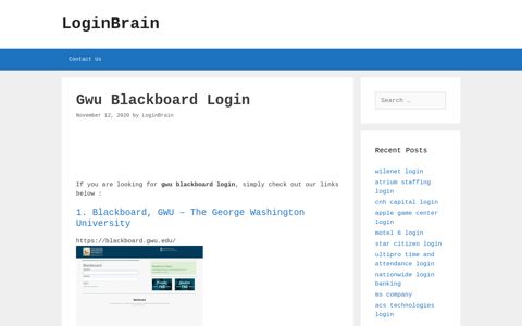 gwu blackboard login - LoginBrain