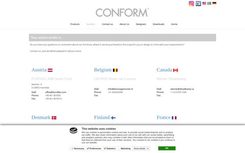 Conform Collection AB > Resellers