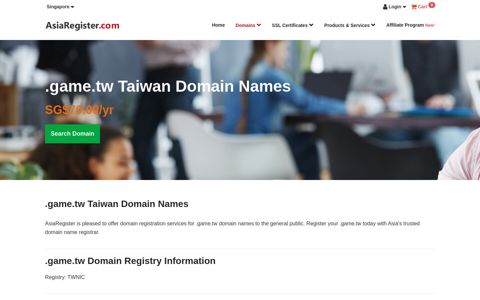 .game.tw Taiwan Domain Names, ccTLDs - AsiaRegister.com