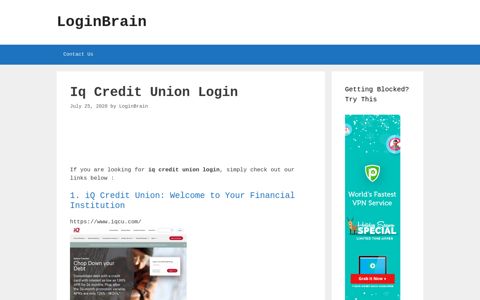 iq credit union login - LoginBrain