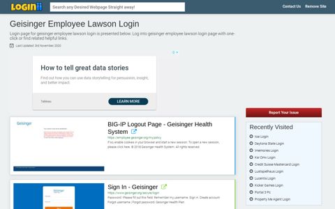 Geisinger Employee Lawson Login - Loginii.com