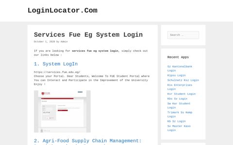 Services Fue Eg System Login - LoginLocator.Com