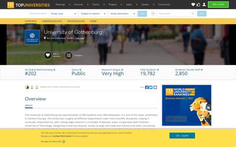 University of Gothenburg : Rankings, Fees & Courses Details ...
