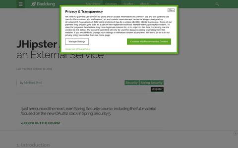 JHipster Authentication with an External Service | Baeldung
