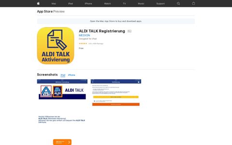 ‎ALDI TALK Registrierung on the App Store