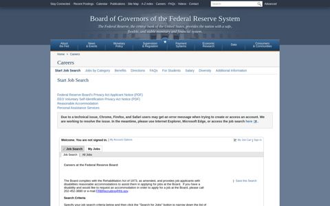 The Fed - Start Job Search - Federal Reserve