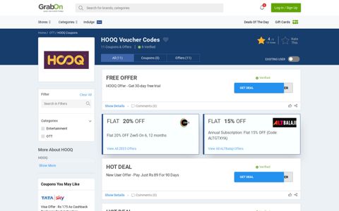 HOOQ Voucher Code: 30 Days Free Trial Coupons & Offers ...