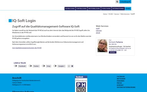 IQ-Soft Login | Pädagogische Hochschule Niederösterreich