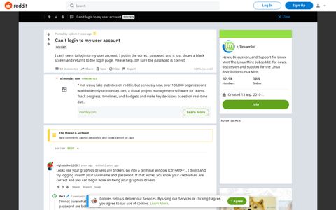 Can't login to my user account : linuxmint - Reddit