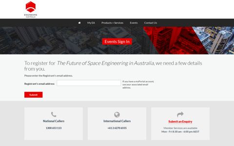 Events Sign In - Welcome to Engineers Australia Portal