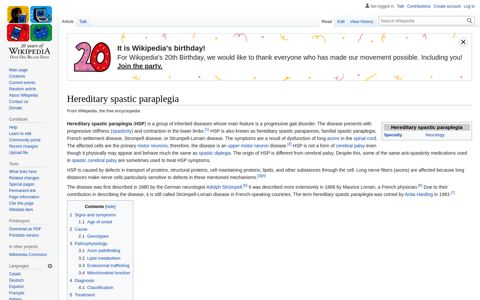 Hereditary spastic paraplegia - Wikipedia