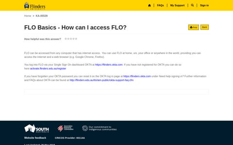 FLO Basics - How can I access FLO? - Ask Flinders