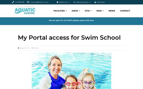 My Portal access for Swim School - Moss Vale Aquatic Centre