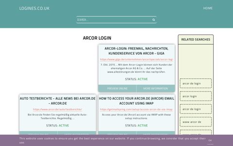 arcor login - General Information about Login - Logines.co.uk