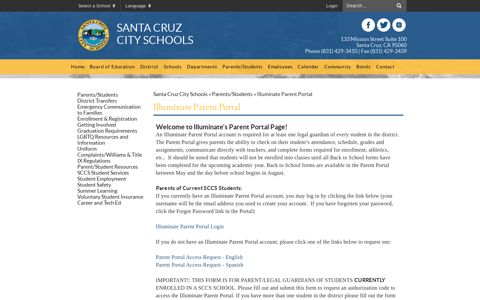 Illuminate Parent Portal - Santa Cruz City Schools