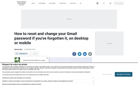 How to reset your Gmail password on desktop or mobile ...